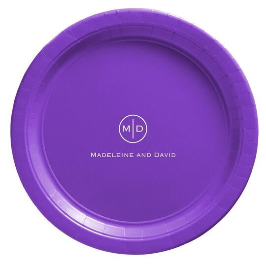 Circle Initials Paper Plates