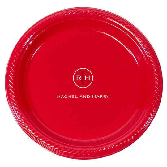 Circle Initials Plastic Plates