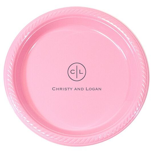 Circle Initials Plastic Plates