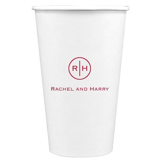 Circle Initials Paper Coffee Cups