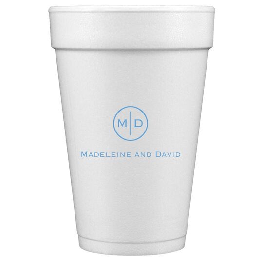 Circle Initials Styrofoam Cups