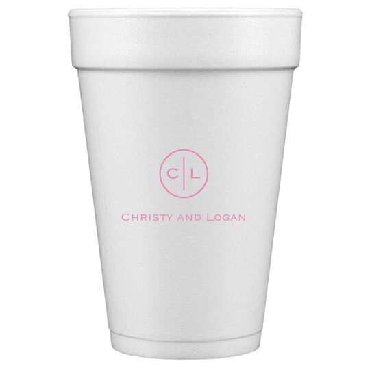 Circle Initials Styrofoam Cups