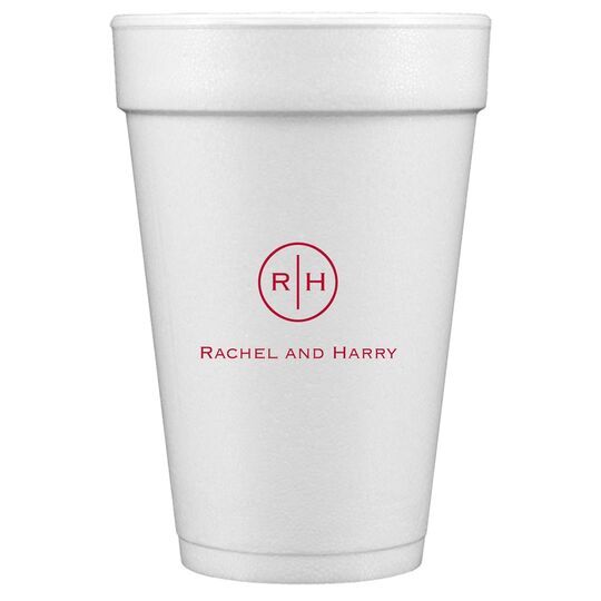 Circle Initials Styrofoam Cups