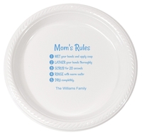 Mom's Rules Wash Your Hands Plastic Plates