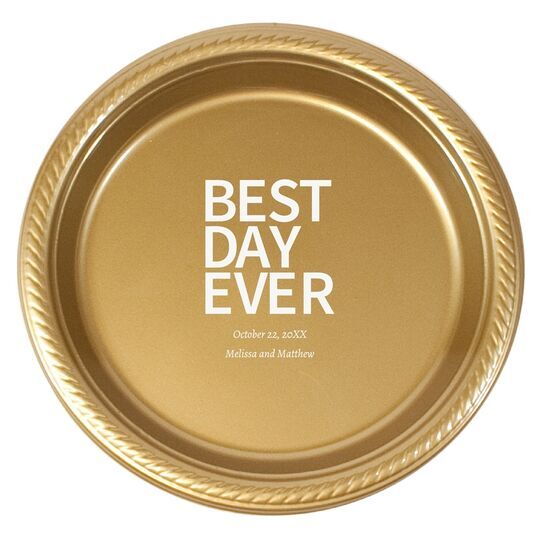 Bold Best Day Ever Plastic Plates