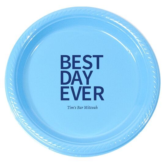 Bold Best Day Ever Plastic Plates