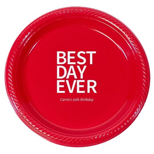 Bold Best Day Ever Plastic Plates