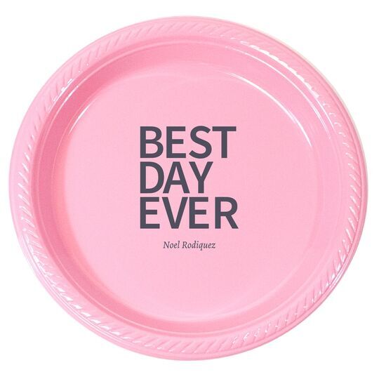 Bold Best Day Ever Plastic Plates