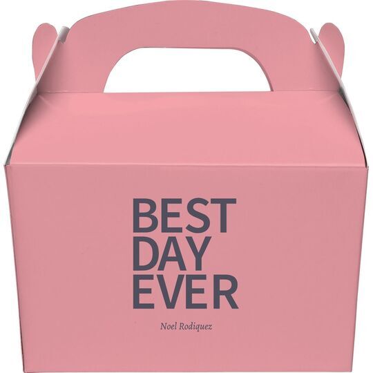 Bold Best Day Ever Gable Favor Boxes