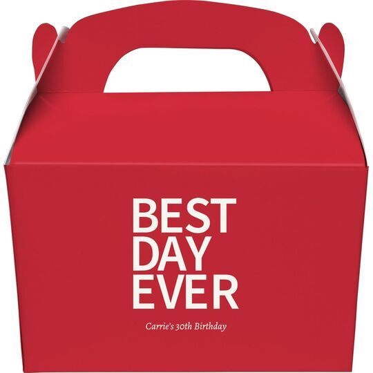Bold Best Day Ever Gable Favor Boxes
