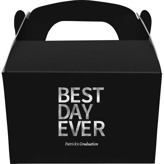 Bold Best Day Ever Gable Favor Boxes
