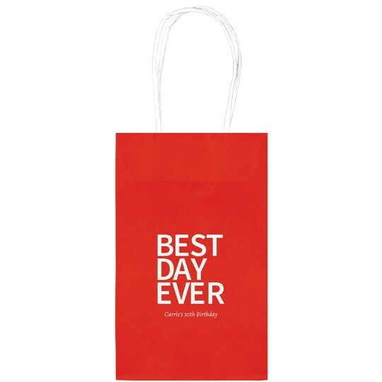 Bold Best Day Ever Medium Twisted Handled Bags