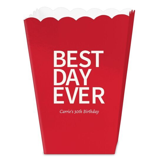 Bold Best Day Ever Mini Popcorn Boxes