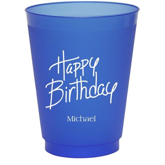 Fun Happy Birthday Colored Shatterproof Cups