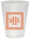 Greek Key Border with Monogram Colored Shatterproof Cups Image 1 of 2