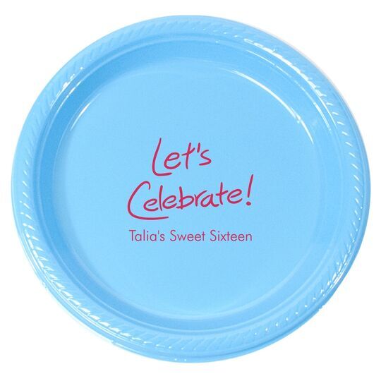 Fun Let's Celebrate Plastic Plates