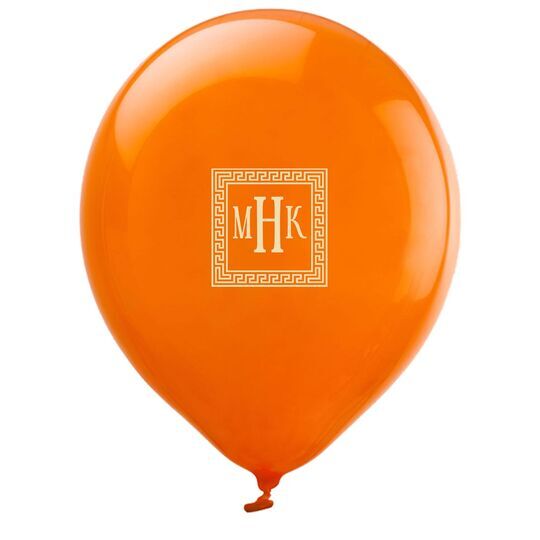 Greek Key Border with Monogram Latex Balloons