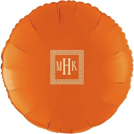 Greek Key Border with Monogram Mylar Balloons