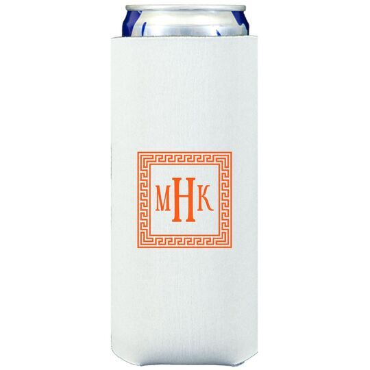 Greek Key Border with Monogram Collapsible Slim Huggers