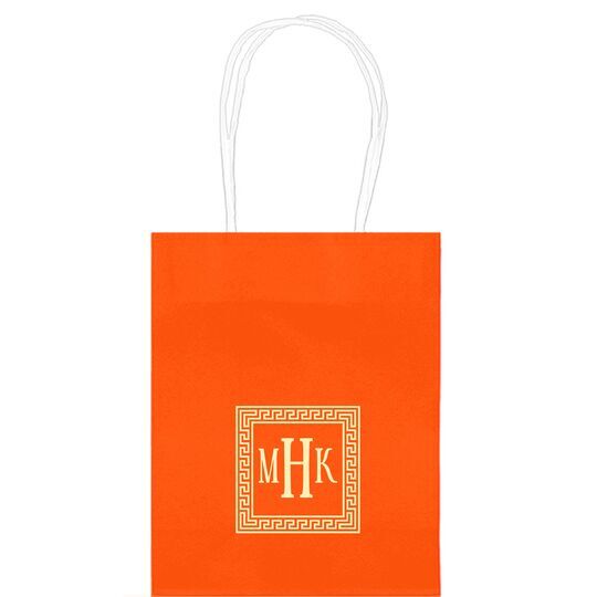 Greek Key Border with Monogram Mini Twisted Handled Bags