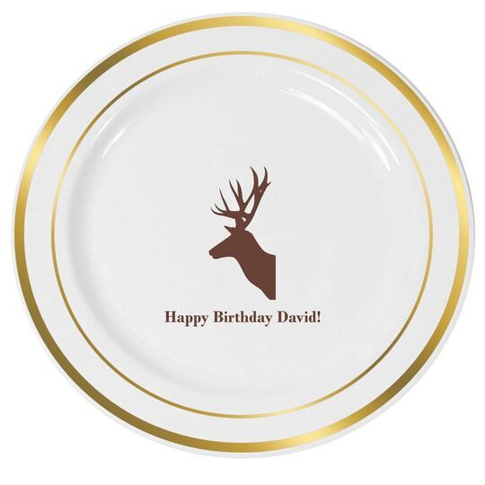 Deer Buck Premium Banded Plastic Plates