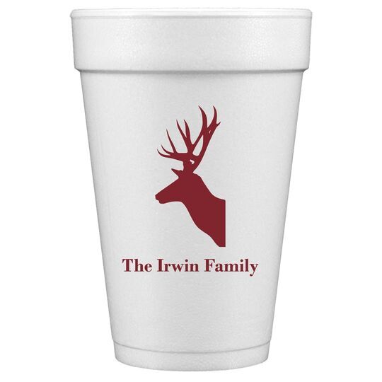 Deer Buck Styrofoam Cups