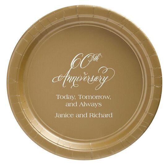 Elegant 60th Anniversary Paper Plates