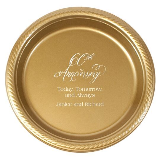 Elegant 60th Anniversary Plastic Plates