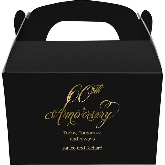Elegant 60th Anniversary Gable Favor Boxes