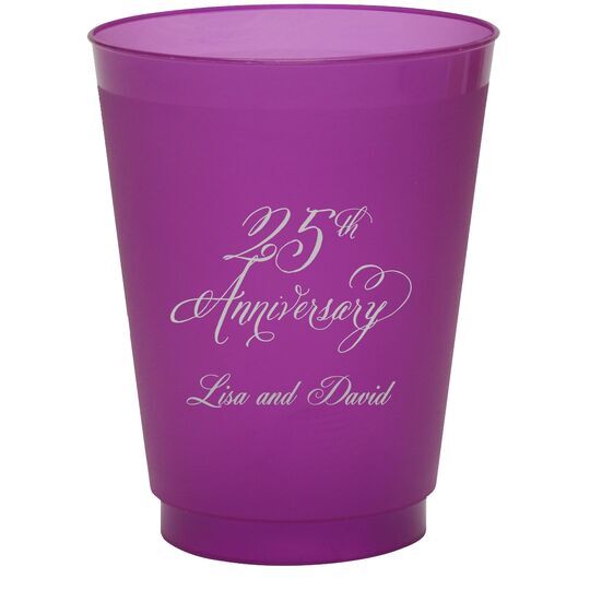 Elegant 25th Anniversary Colored Shatterproof Cups