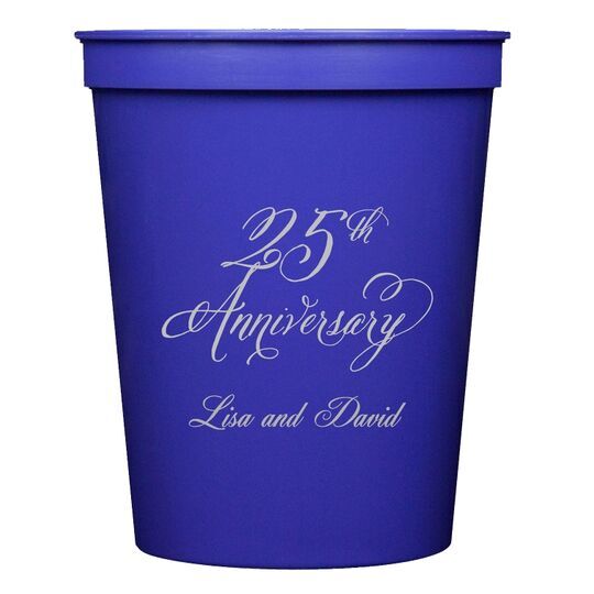 Elegant 25th Anniversary Stadium Cups