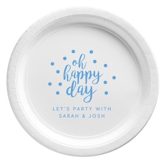 Confetti Dots Oh Happy Day Paper Plates