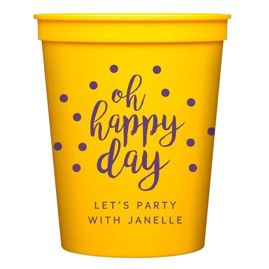 Confetti Dots Oh Happy Day Stadium Cups