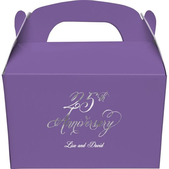 Elegant 25th Anniversary Gable Favor Boxes