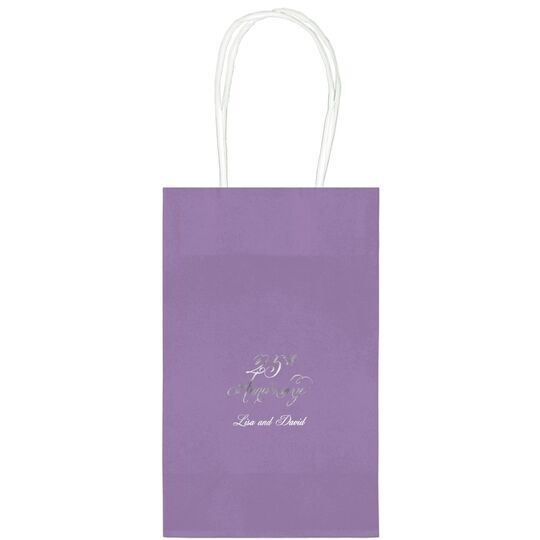 Elegant 25th Anniversary Medium Twisted Handled Bags