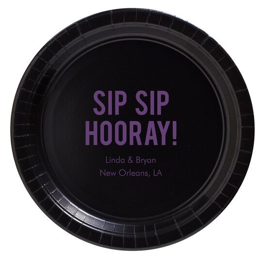 Bold Sip Sip Hooray Paper Plates
