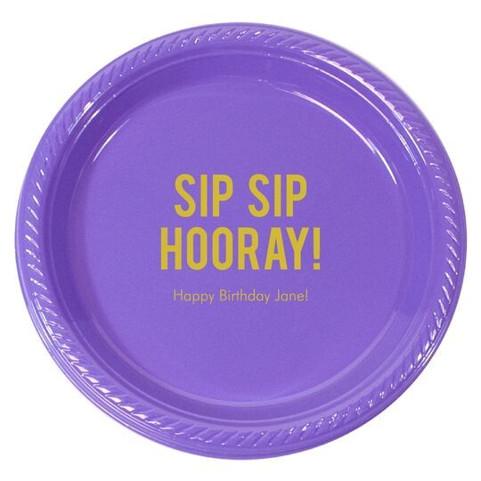 Bold Sip Sip Hooray Plastic Plates