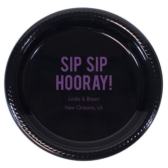 Bold Sip Sip Hooray Plastic Plates