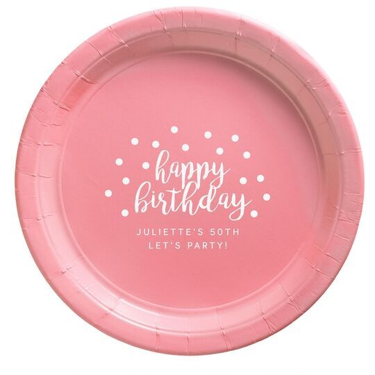 Confetti Dots Happy Birthday Paper Plates