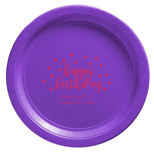 Confetti Dots Happy Birthday Paper Plates