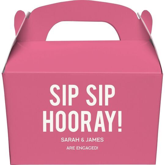 Bold Sip Sip Hooray Gable Favor Boxes