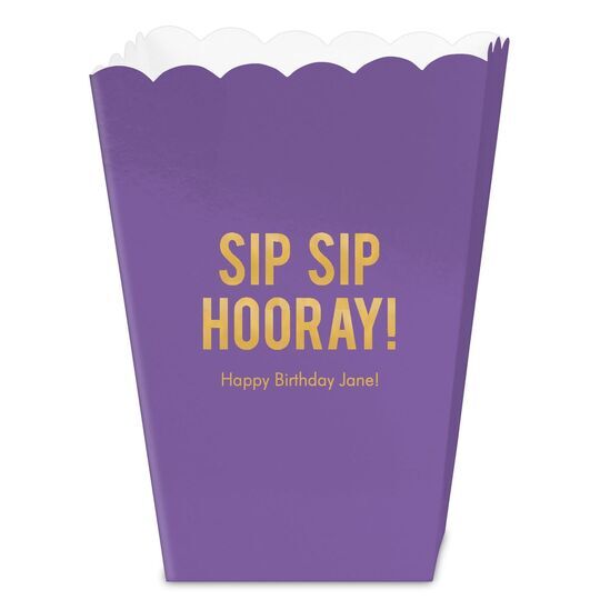 Bold Sip Sip Hooray Mini Popcorn Boxes