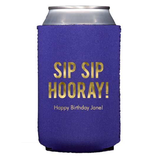 Bold Sip Sip Hooray Collapsible Huggers