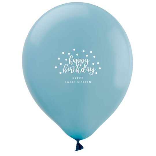 Confetti Dots Happy Birthday Latex Balloons