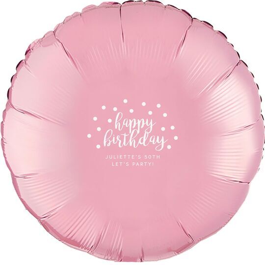 Confetti Dots Happy Birthday Mylar Balloons