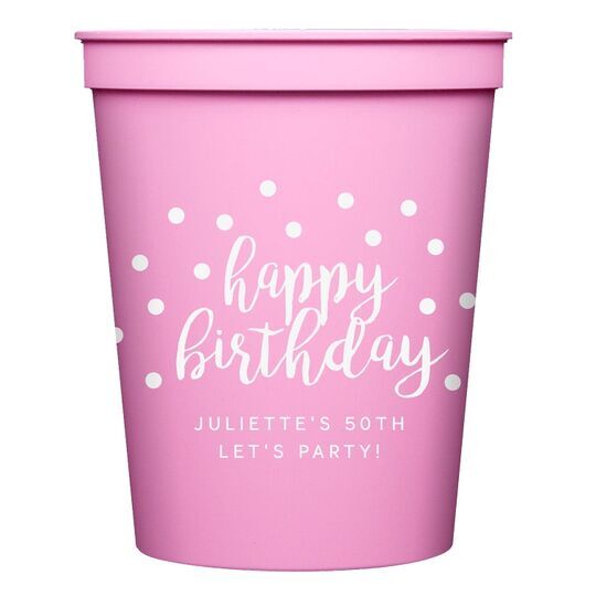 Confetti Dots Happy Birthday Stadium Cups