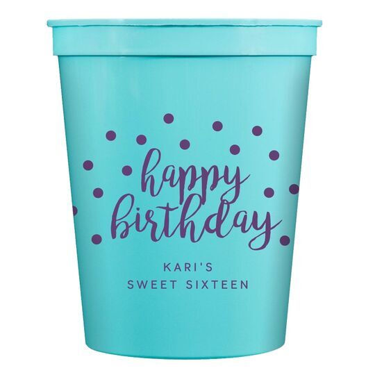 Confetti Dots Happy Birthday Stadium Cups