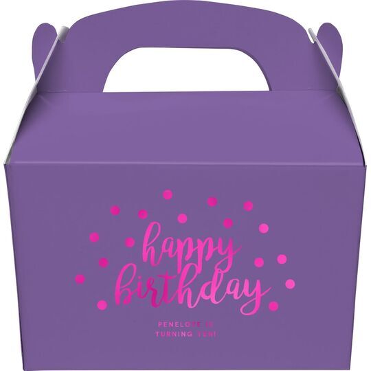 Confetti Dots Happy Birthday Gable Favor Boxes