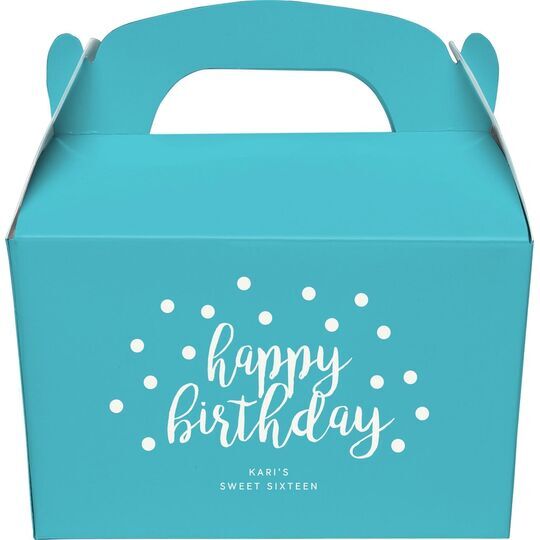 Confetti Dots Happy Birthday Gable Favor Boxes