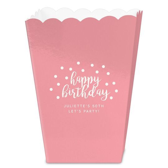 Confetti Dots Happy Birthday Mini Popcorn Boxes